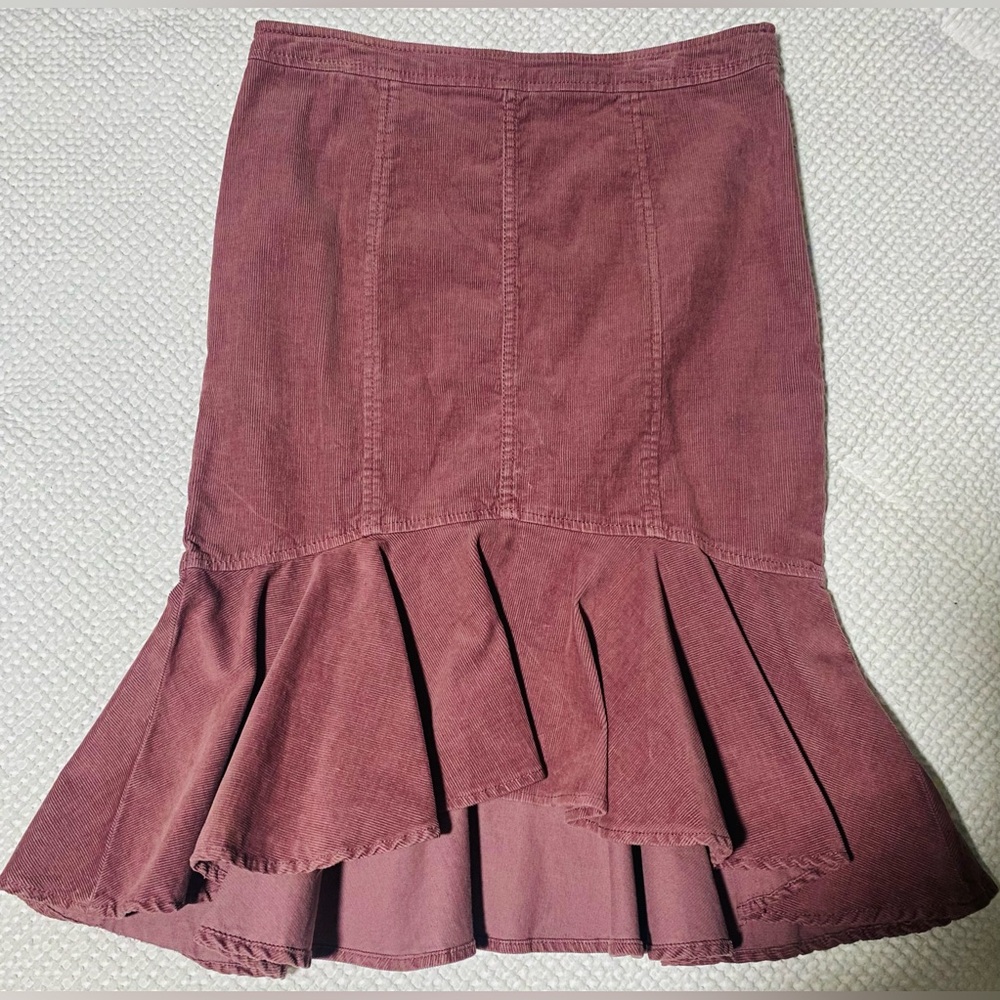 Beautiful High Low ruffle Pilcro corduroy skirt